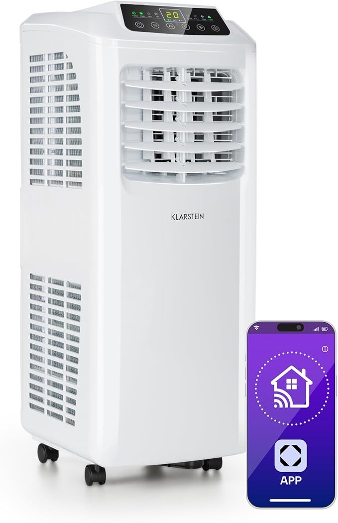 Climatiseur portable Klarstein Pure Blizzard Smart 9000 BTU, déshumidificateur R290, 44 m², 50 DB (Classe énergétique A)